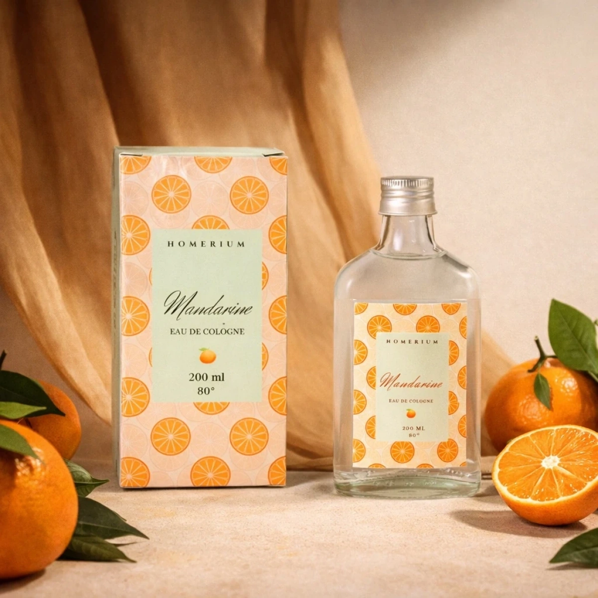Mandarin Parfümlü Kolonya Bodrum Mandalin 200 ml Cam Şişe