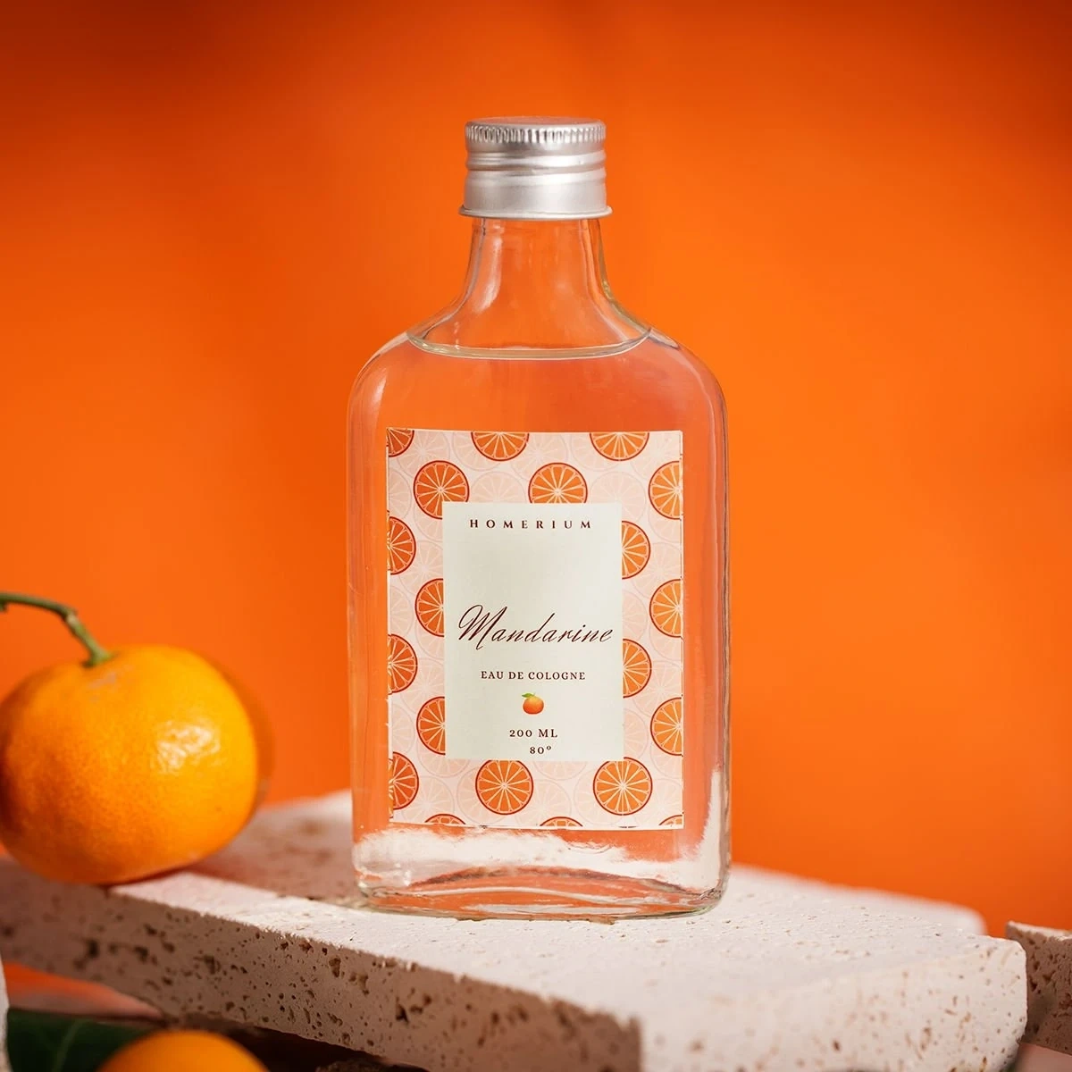 Mandarin Parfümlü Kolonya Bodrum Mandalin 200 ml Cam Şişe