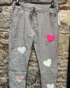 İtalyan Pamuklu Likralı Kalp Tasarım Taş İşlemeli Pantolon Vizon