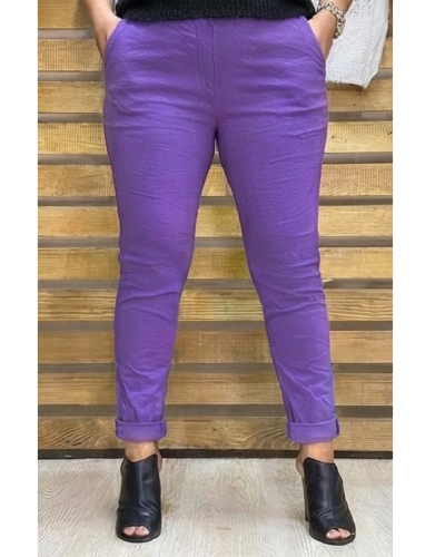 İtalyan Tasarım Full Likralı Sihirli Pantolon Mor