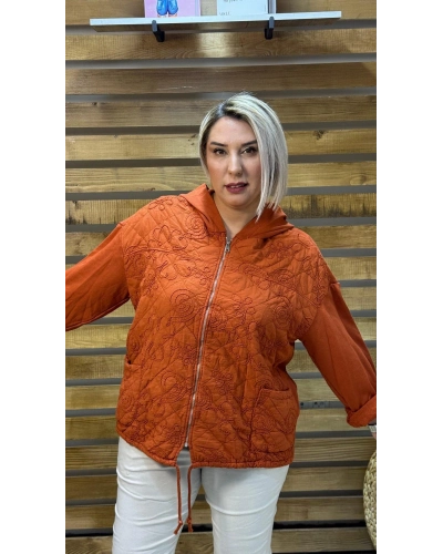 İtalyan Tasarım Nakış İşleme Ceket Oranj