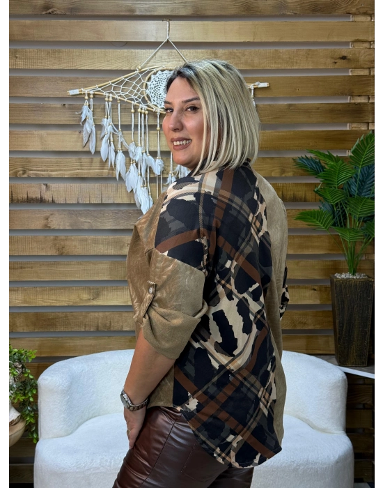 İtalyan Tasarım Nubuk Süet Gömlek Camel