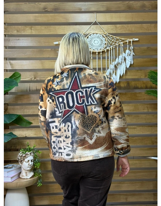 İtalyan Tasarım Rockstar Dijital Baskı Ceket