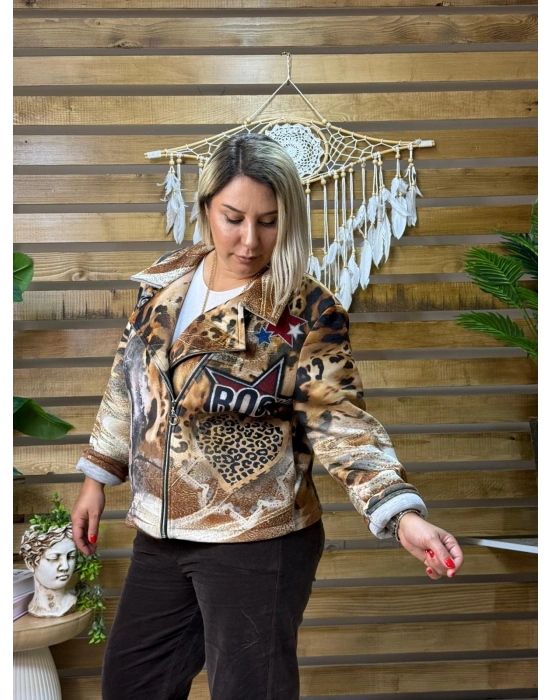 İtalyan Tasarım Rockstar Dijital Baskı Ceket