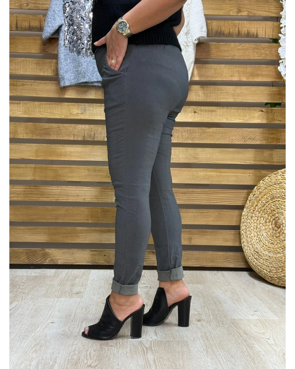 İtalyan Tasarım Full Likralı Sihirli Pantolon Antrasit