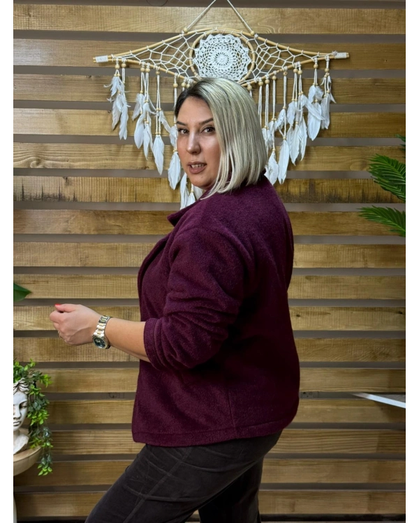 İtalyan Tasarım Keçe Ceket Bordo