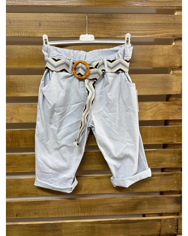 İtalyan Tasarım Kemerli Kapri Gri