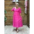 İtalyan Tasarım Fisto İşlemeli Elbise Pembe