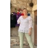 İtalyan Tasarım İpek İşlemeli Bluz Beyaz
