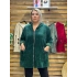 İtalyan Tasarım Kapüşonlu Oversize Kadife Ceket Zümrüt