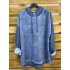 İtalyan Tasarım Kapüşonlu Yazı Detaylı Eskitme Sweatshirt Mavi