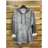 İtalyan Tasarım Kapüşonlu Yazı Detaylı Eskitme Sweatshirt Kahverengi