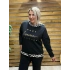 İtalyan Tasarım Leopar Desenli Yazı İşlemeli Takım Siyah