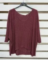 İtalyan Tasarım Merserize Bluz Bordo