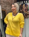 İtalyan Eskitme Merserize Tasarım Bluz Sarı