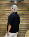 İtalyan Tasarım Düz Desen Keçe Ceket Siyah