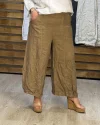 İtalyan Tasarım Ham Keten Şalvar Model Pantolon Kahve