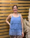 İtalyan Tasarım İp Askılı Sihirli İpek Bluz Bebe Mavisi