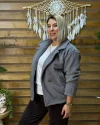 İtalyan Tasarım Keçe Ceket Füme