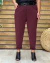 İtalyan Tasarım Taş İşlemeli Işıltı Pantolon Bordo