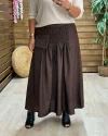 Paprica Tasarım Tafta Detaylı Etek Kahve