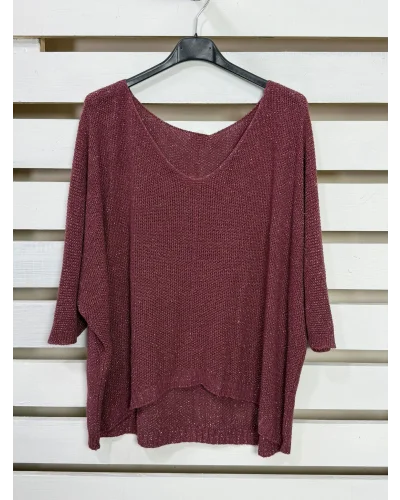 İtalyan Tasarım Merserize Bluz Bordo