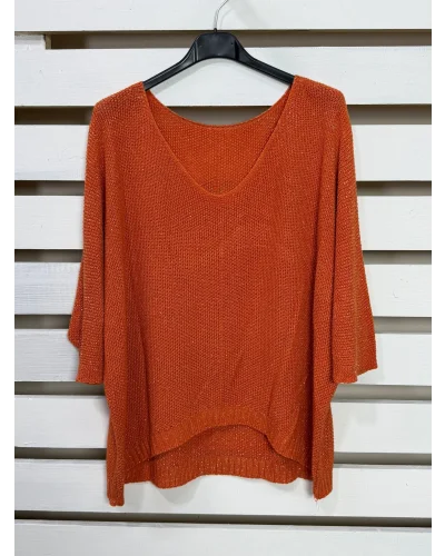 İtalyan Tasarım Merserize Bluz Oranj