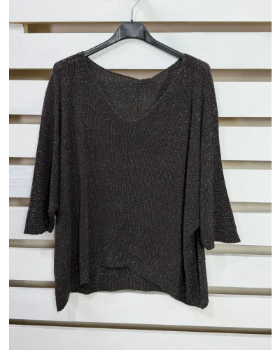 İtalyan Tasarım Merserize Bluz Acı Kahve