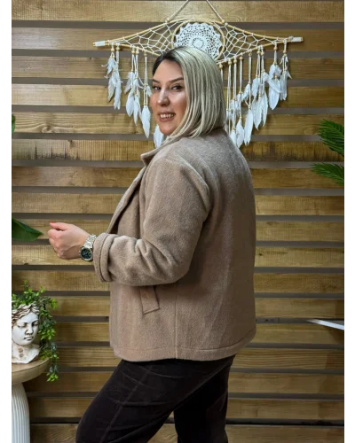 İtalyan Tasarım Keçe Ceket Vizon