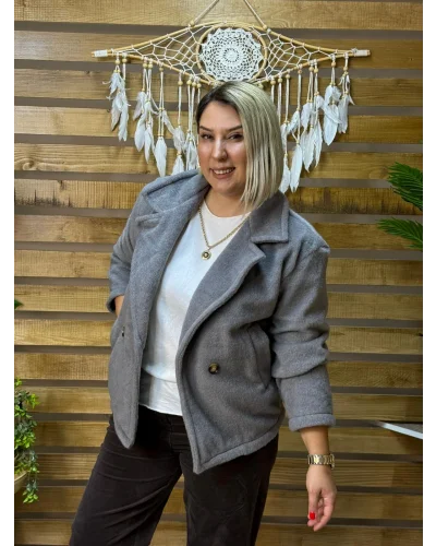 İtalyan Tasarım Keçe Ceket Füme