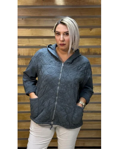 İtalyan Tasarım Nakış İşleme Ceket Haki