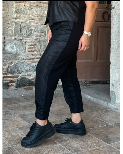 Tasarım Ön Deri Görünümlü, Arka Futter Kumaş Pantolon