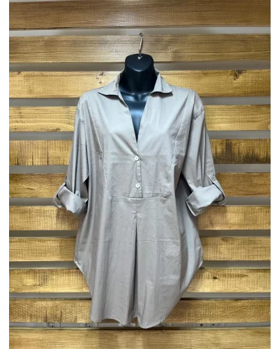 Tasarım vizon renk gömlek bluz