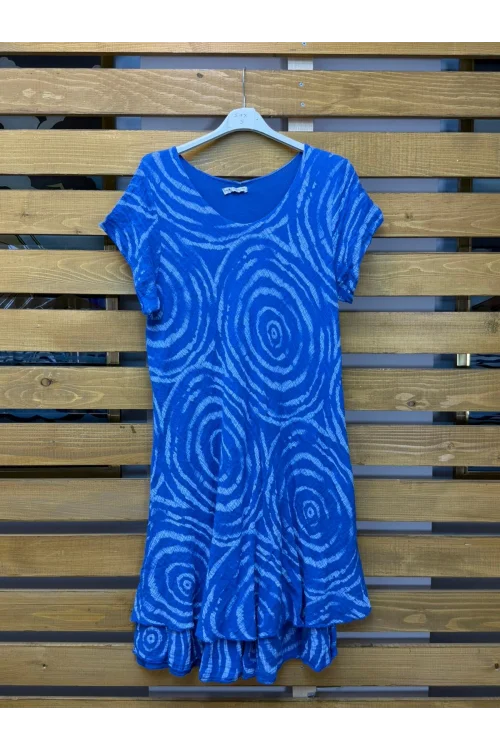 İtalyan Tasarim Batik Elbise Sax