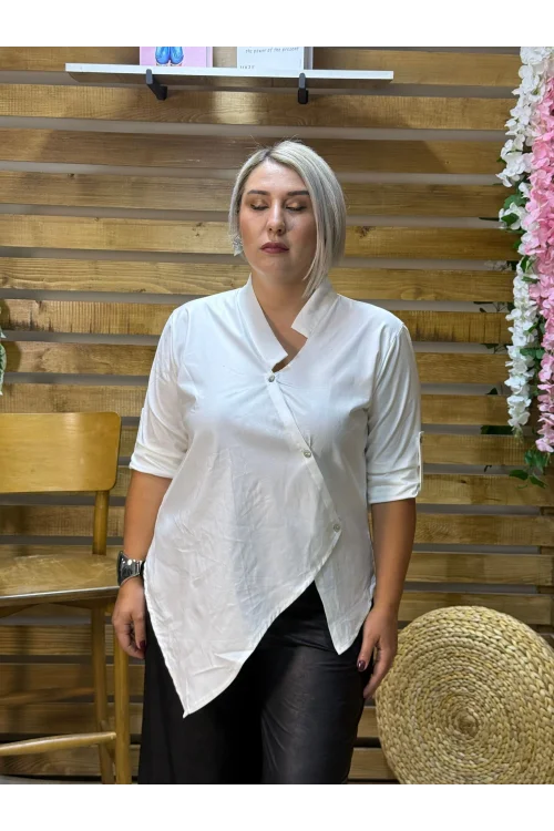 Tasarım Asimetrik Kesim Gömlek