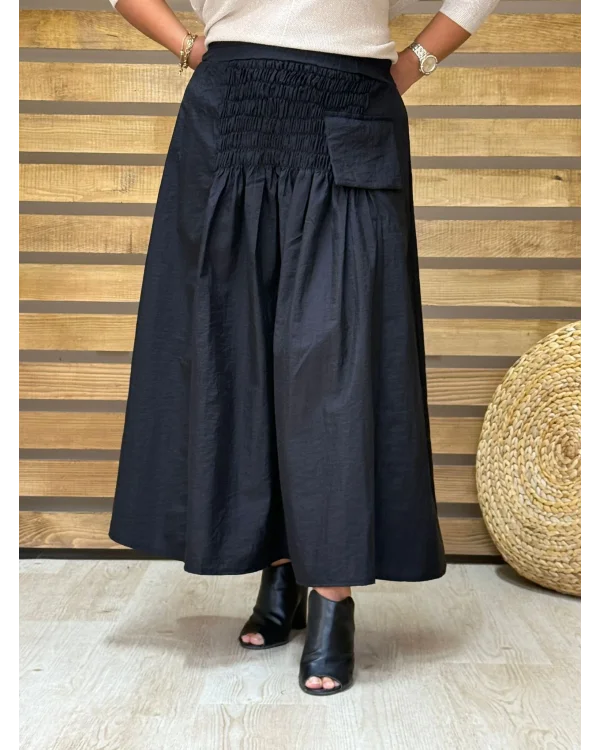 Paprica Tasarım Tafta Detaylı Etek Siyah