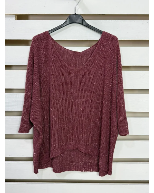 İtalyan Tasarım Merserize Bluz Bordo