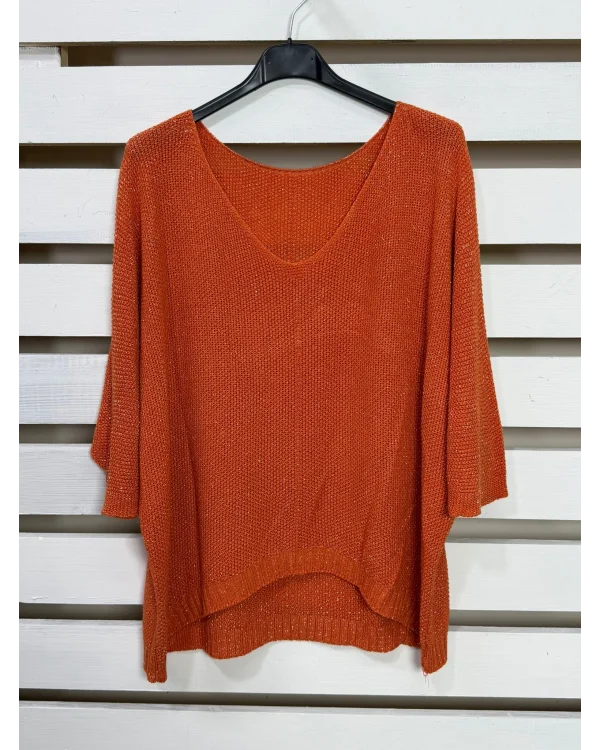 İtalyan Tasarım Merserize Bluz Oranj