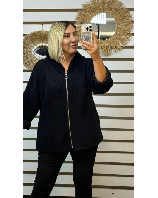 İtalyan tasarım kapşonlu ceket