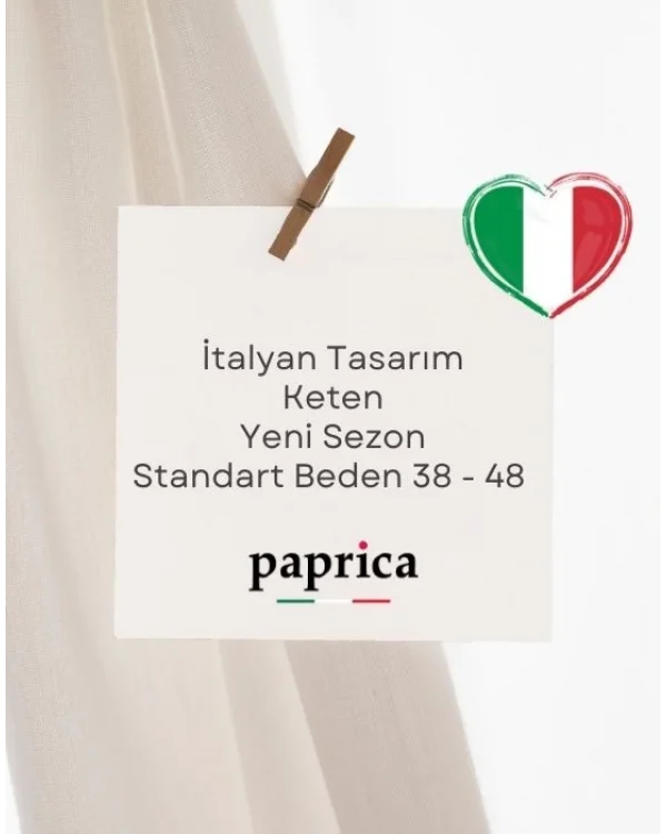 İtalyan Tasarım Şal Desen Keten Elbise Sarı