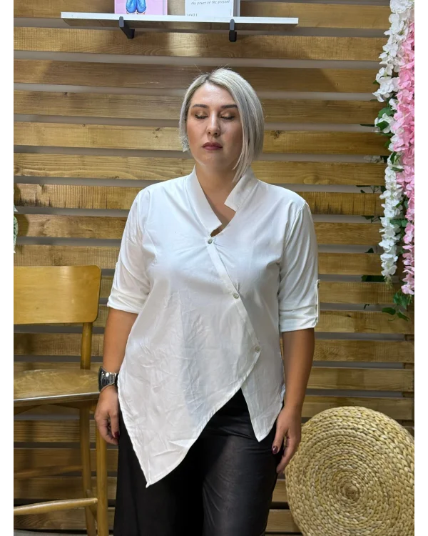 Tasarım Asimetrik Kesim Gömlek