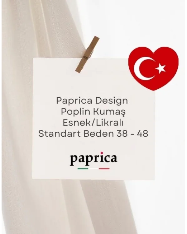 Tasarım Poplin Kumaş Klasik Gömlek Vizon