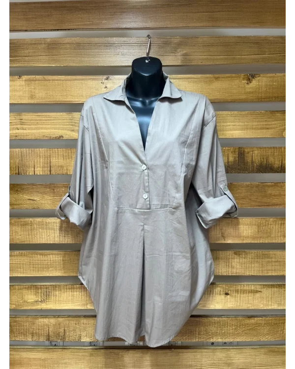 Tasarım vizon renk gömlek bluz