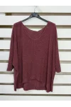 İtalyan Tasarım Merserize Bluz Bordo
