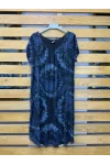 İtalyan Batik Desen Elbise Siyah