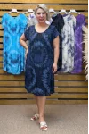 İtalyan Batik Desen Elbise Siyah