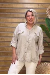 İtalyan Müslin Gömlek Keten Rengi
