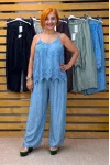 İtalyan Tasarım Beli Lastikli Dökümlü Pantolon İndigo