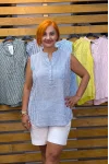 İtalyan Tasarım Çizgili Bluz İndigo