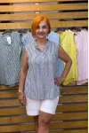 İtalyan Tasarım Çizgili Bluz Vizon